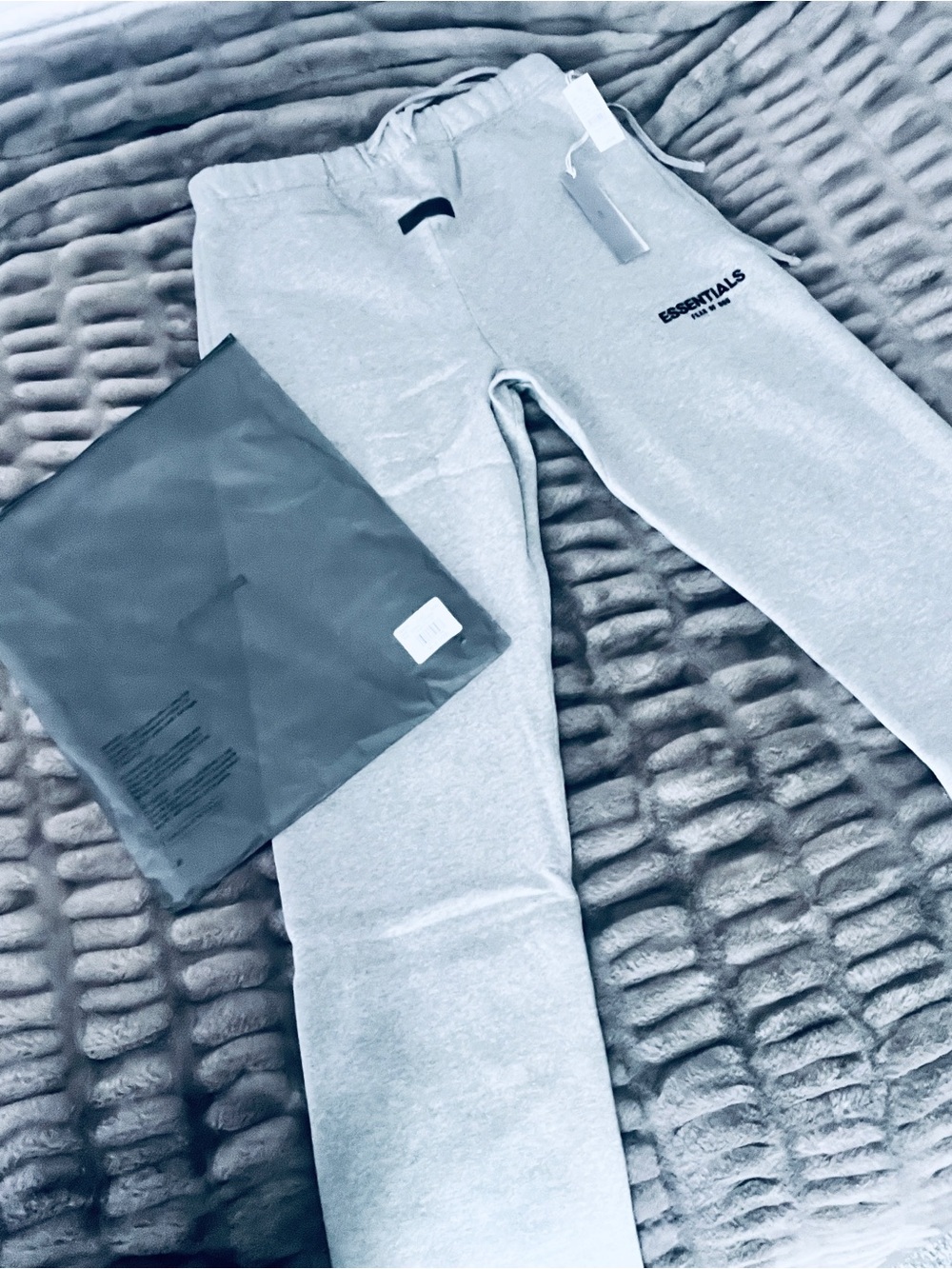 Essentials Men's Light Gray Jogger Sweatpants with Logo - Picture 3 of 4
